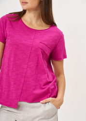 טי שרט כותנה פאץ' מלבן סגול