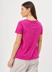 טי שרט כותנה פאץ' מלבן סגול