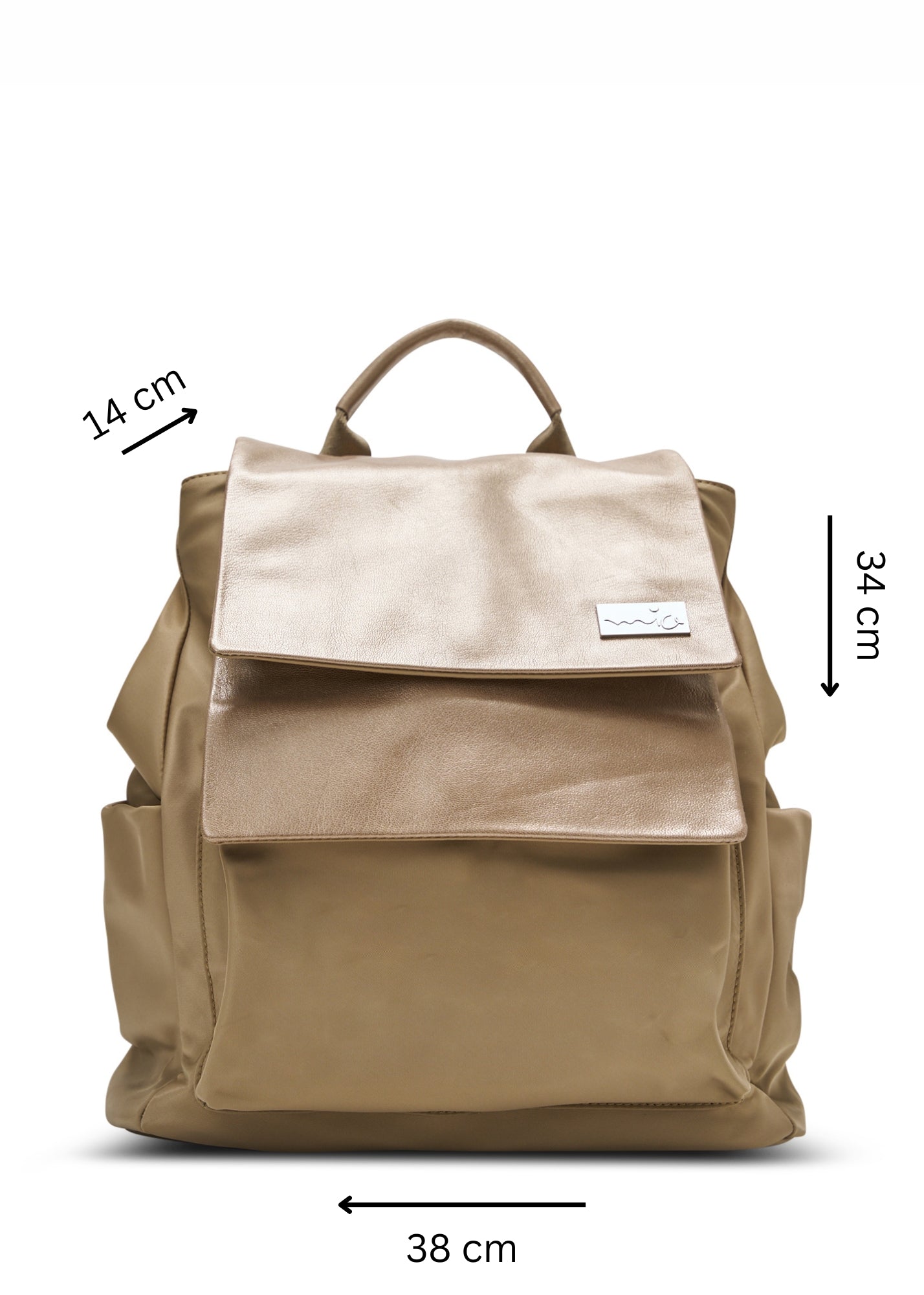 תיק גב קלאפה כפולה עור זהב