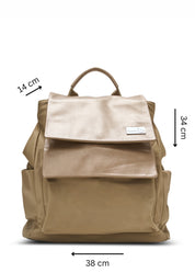 תיק גב קלאפה כפולה עור זהב