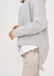 Gray oversized batwing knit