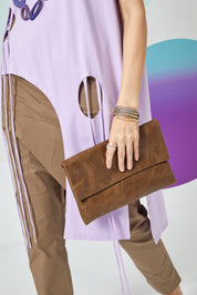 Dark brown magnetic kalapa evening bag