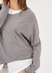 Dark gray oversized batwing knit