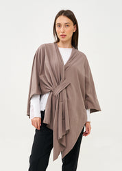 שכמייה עם סגירה אלכסונית אפור