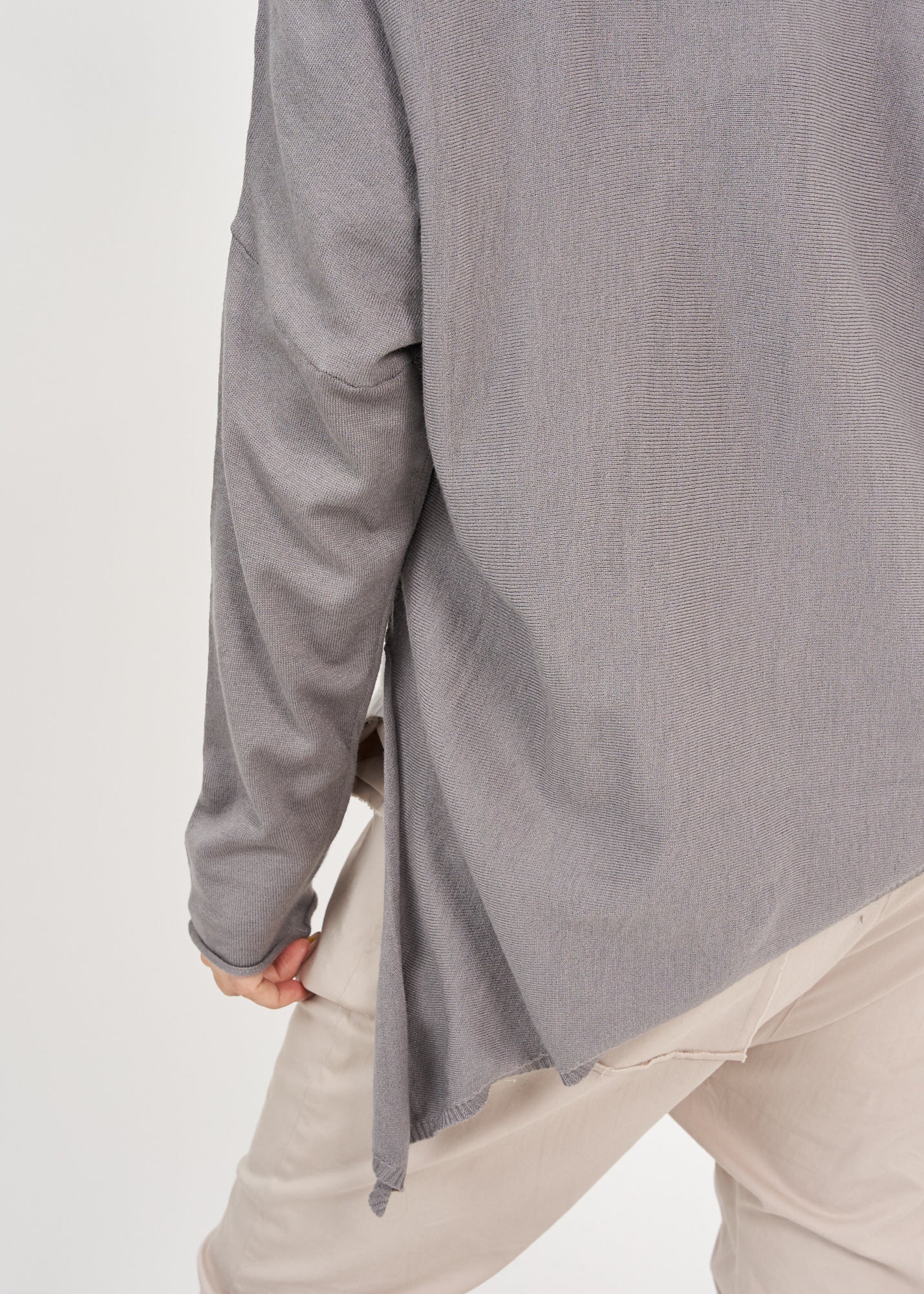 Dark gray oversized batwing knit