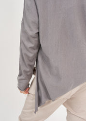 Dark gray oversized batwing knit