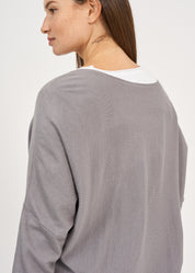 Dark gray oversized batwing knit