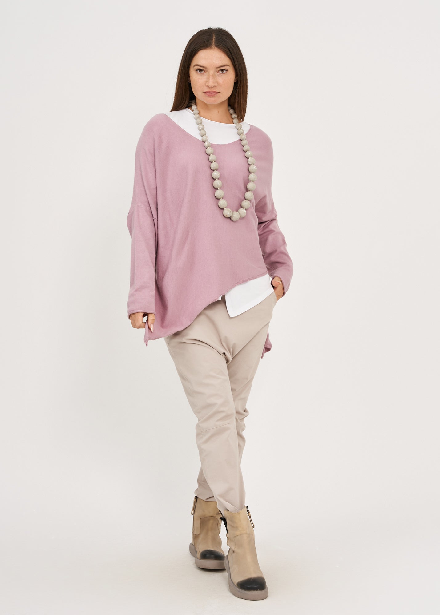 Purple oversized batwing knit