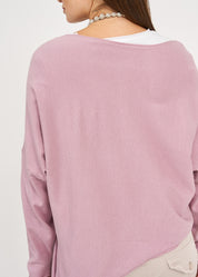 Purple oversized batwing knit