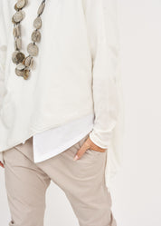 White oversized batwing knit