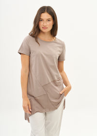 Brown cotton blend tunic - 00