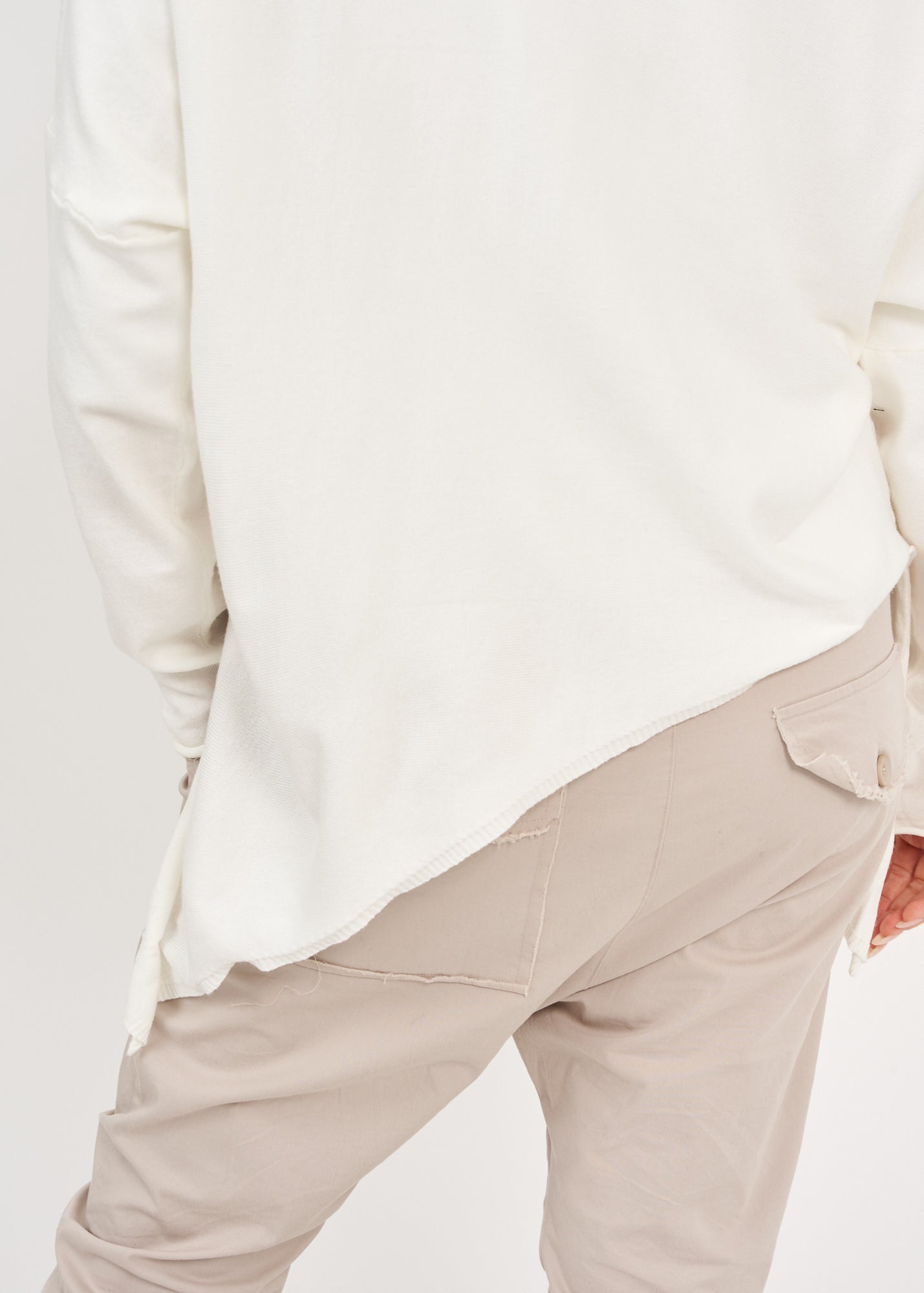 White oversized batwing knit