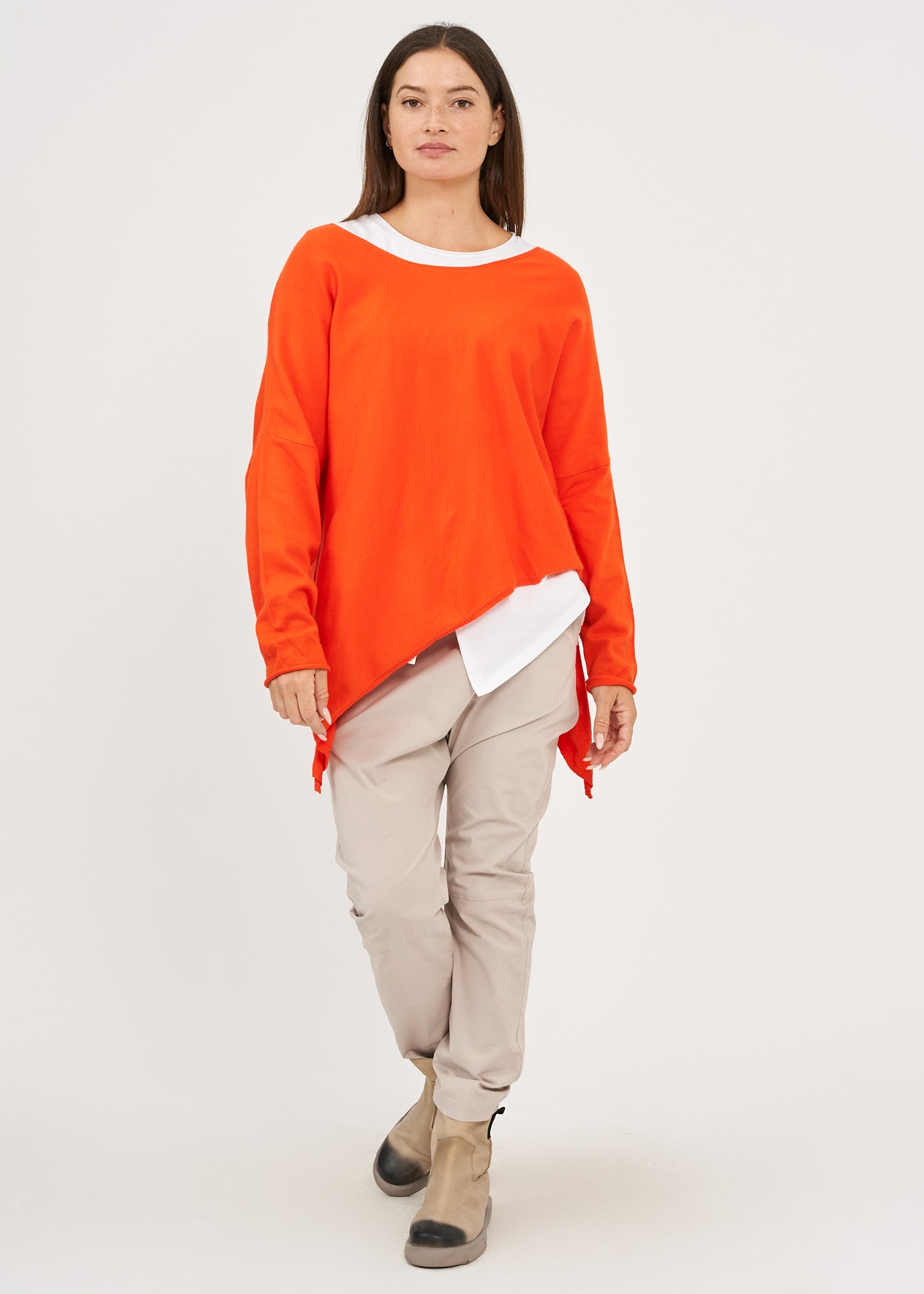 Oversized orange batwing knit