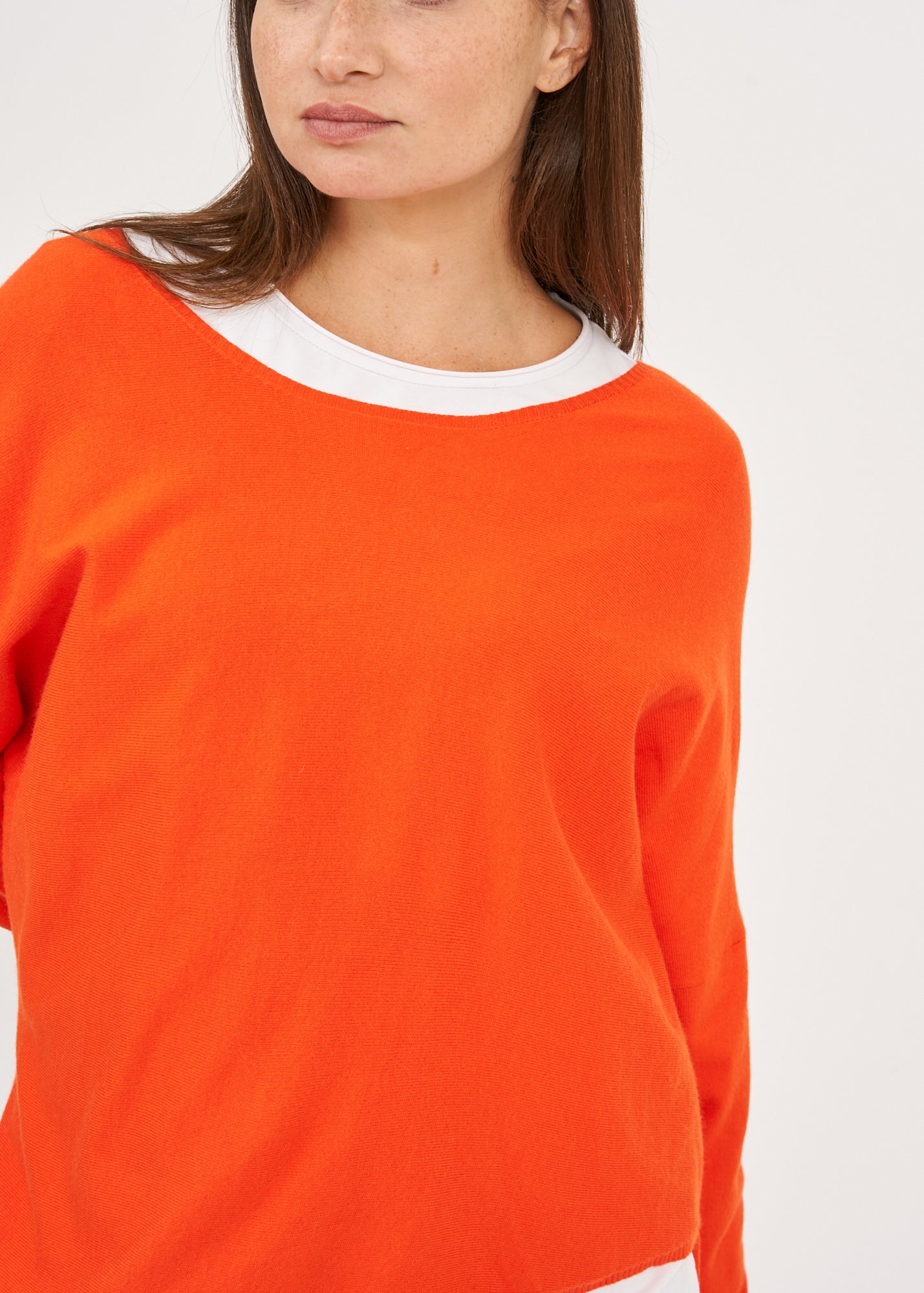 Oversized orange batwing knit