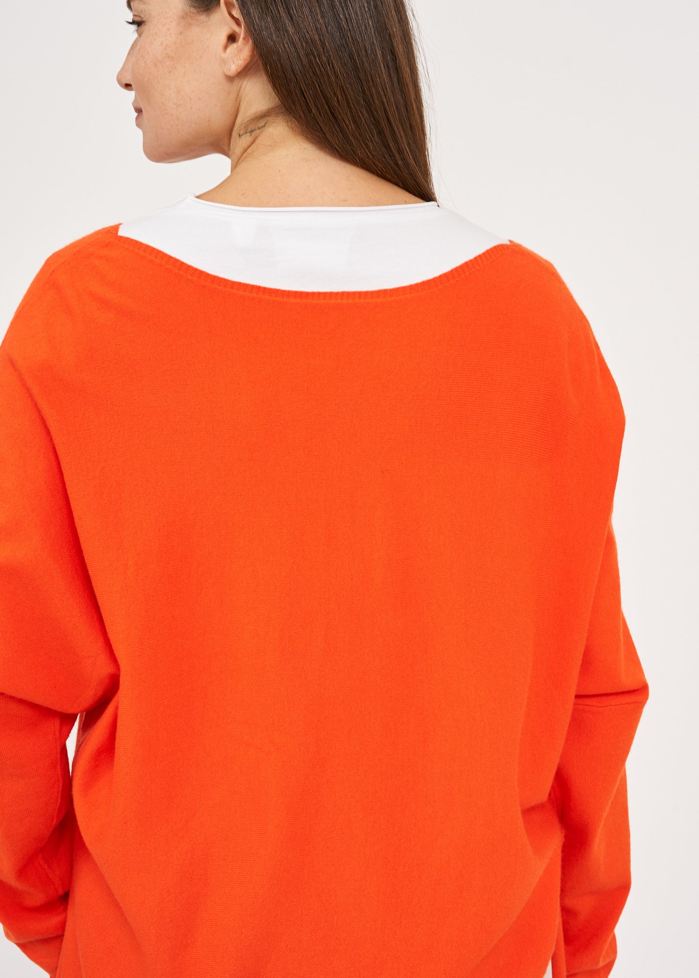 Oversized orange batwing knit