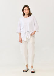 טי שרט קלפה מדורגת לבן