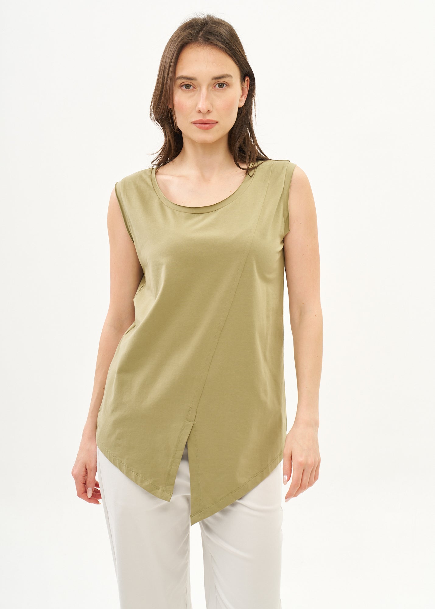 Green top with diagonal stitches
