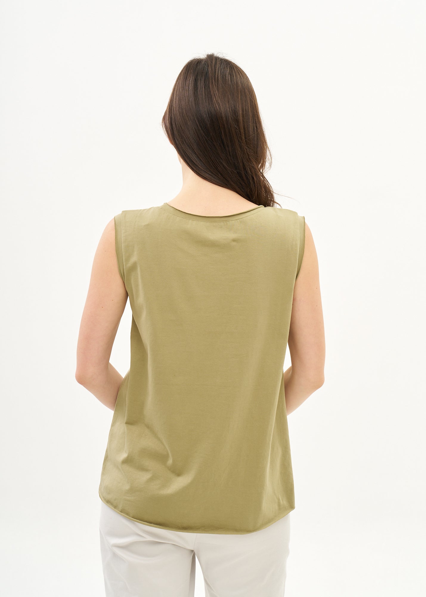 Green top with diagonal stitches