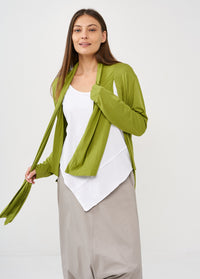 Slim green asymmetric collar top - 00