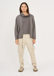 חולצה גולף אמצע שילוב הפוך אפור כהה