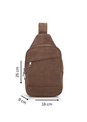 Brown diagonal back leather bag