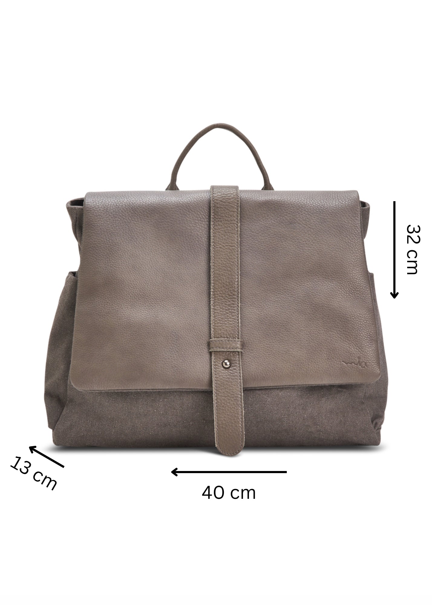 תיק גב קנבס קלאפה עור אפור