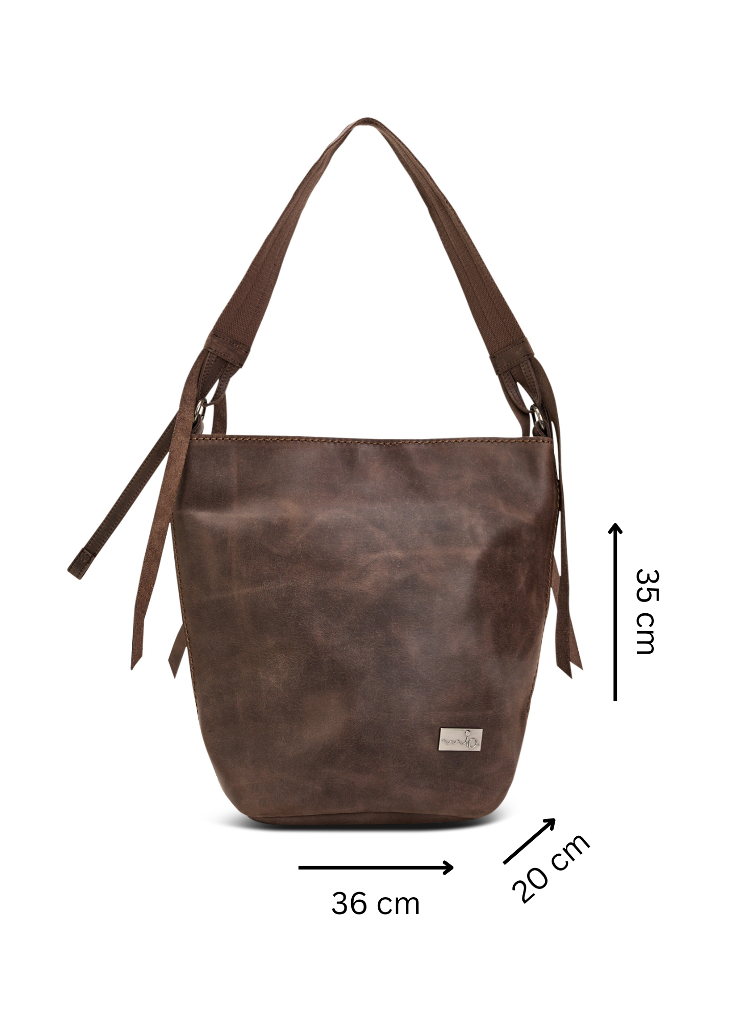 תיק עור וקנבס באקט רצועה מתכווננת חום