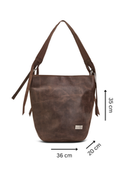 תיק עור וקנבס באקט רצועה מתכווננת חום