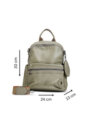 Ibaka back leather bag with green pocket