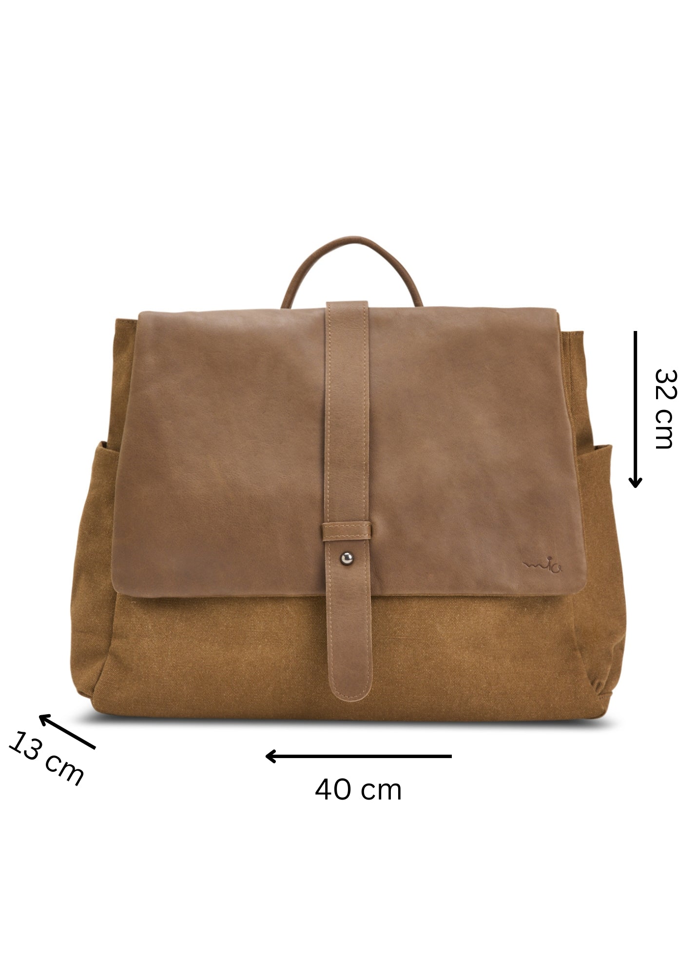 Brown Leather Clafa Canvas Backpack
