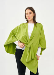 שכמייה עם סגירה אלכסונית ירוק