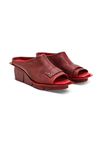 High-heeled platform shoes with upper strap red - 38