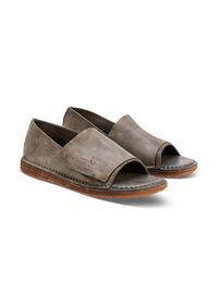 Leather sandals for women closed back gray - 37