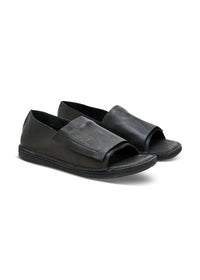 Closed back leather sandals for women black - 36