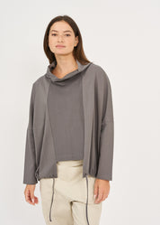 חולצה גולף אמצע שילוב הפוך אפור כהה