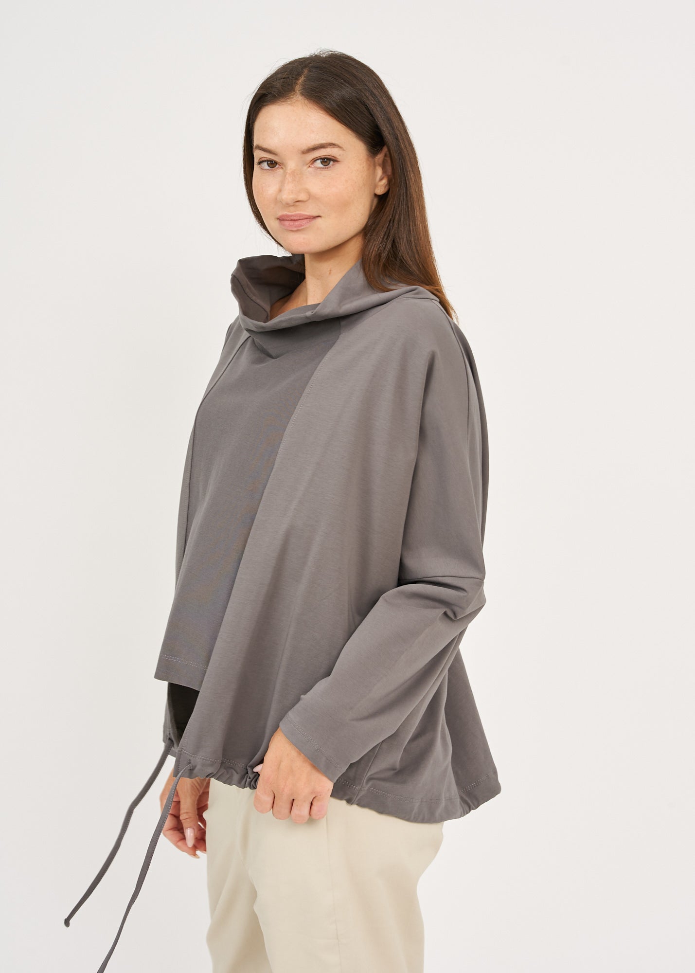 חולצה גולף אמצע שילוב הפוך אפור כהה