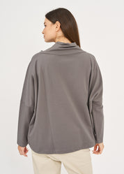 חולצה גולף אמצע שילוב הפוך אפור כהה