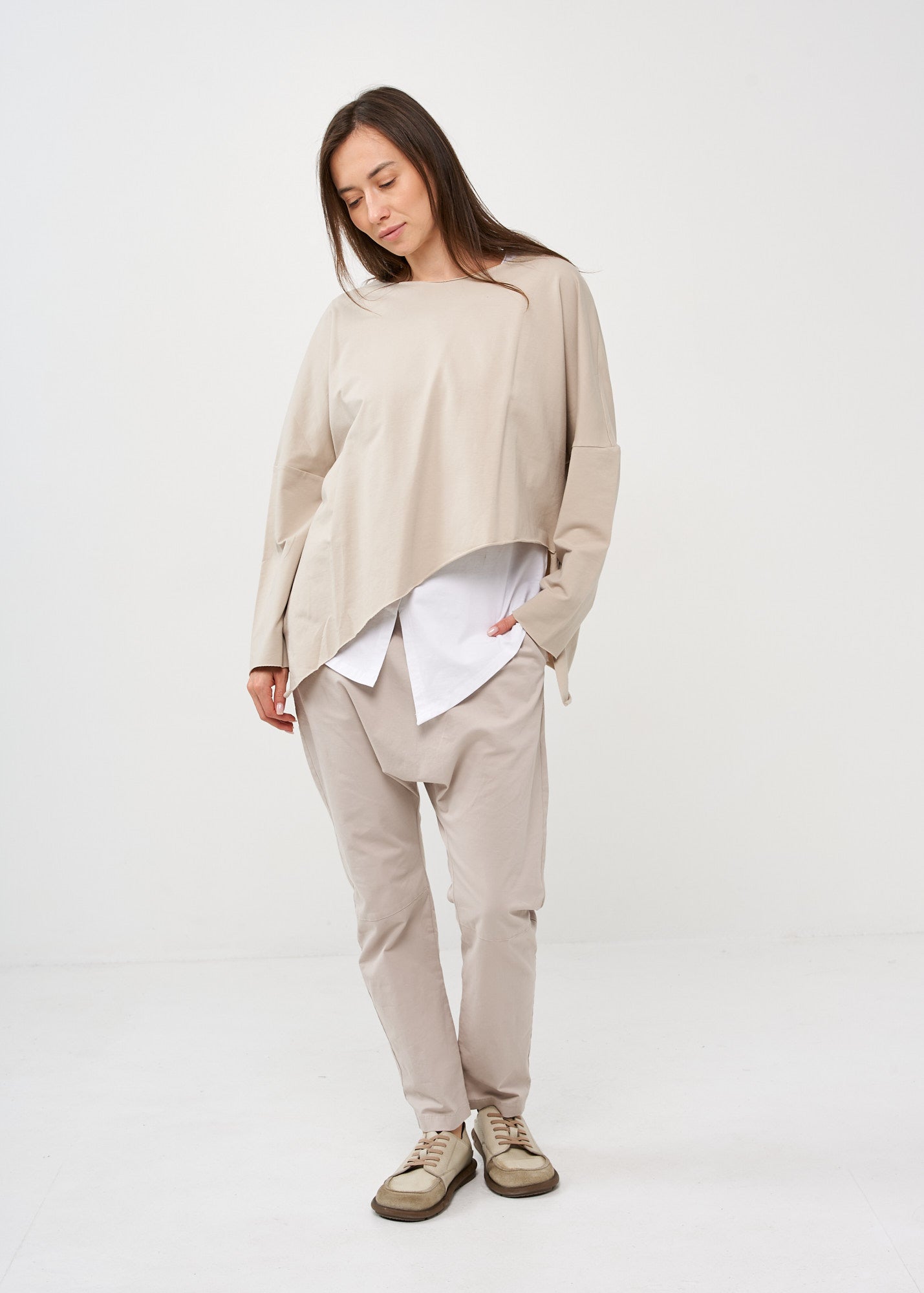 French terry stone long sleeve bat shirt