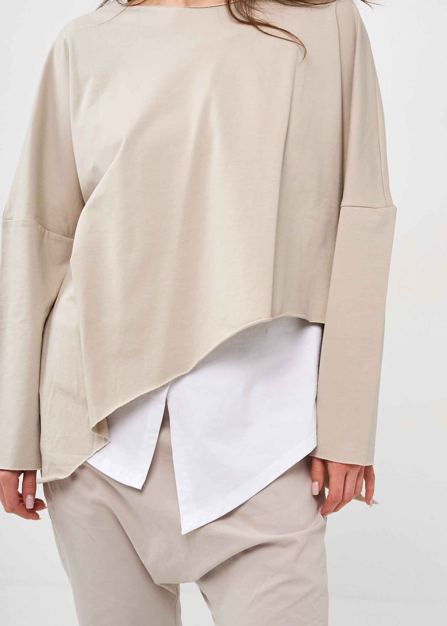 French terry stone long sleeve bat shirt