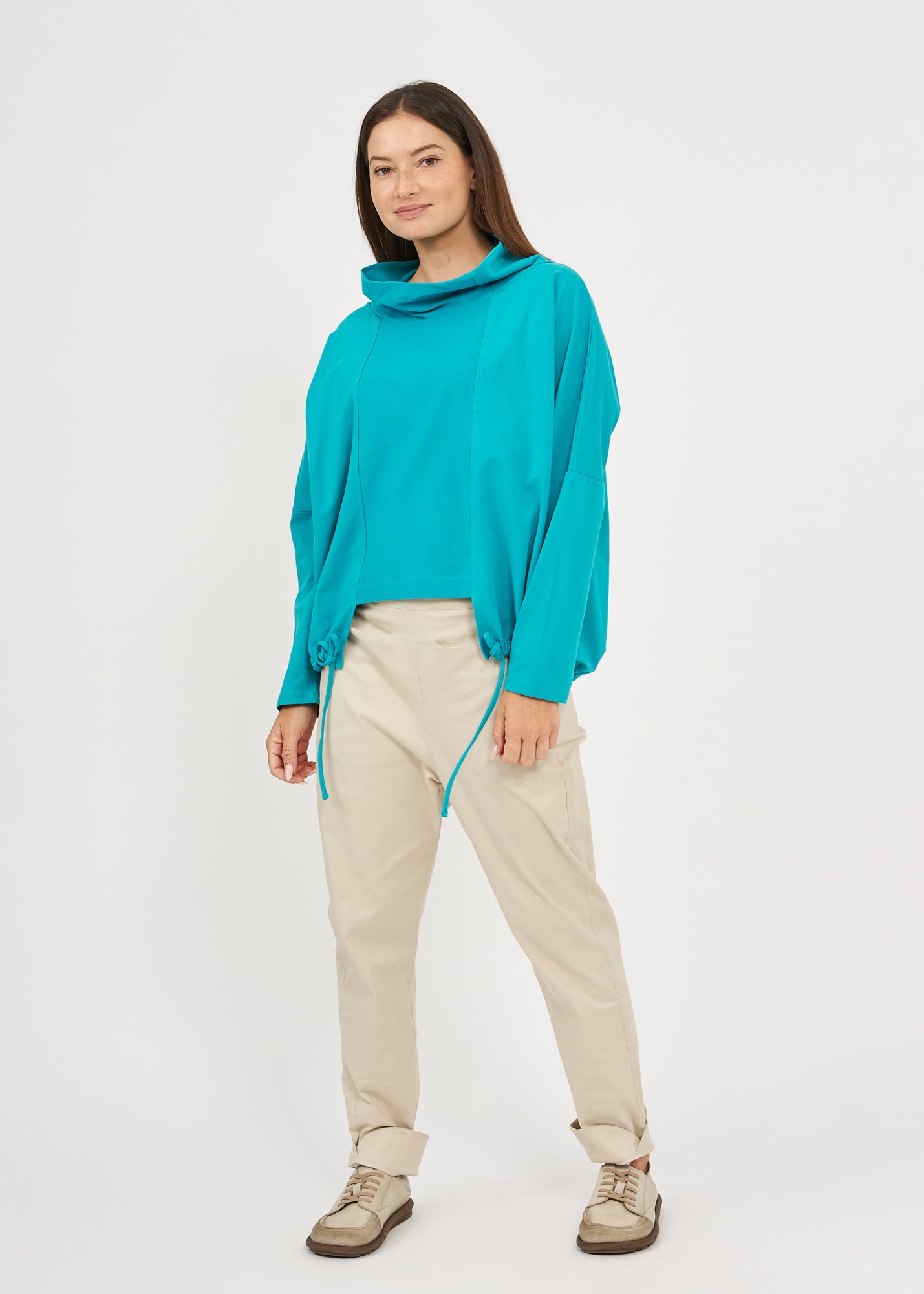 חולצה גולף אמצע שילוב הפוך טורקיז