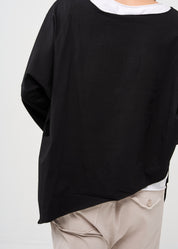 Black oversized 3/4 sleeve bat shirt