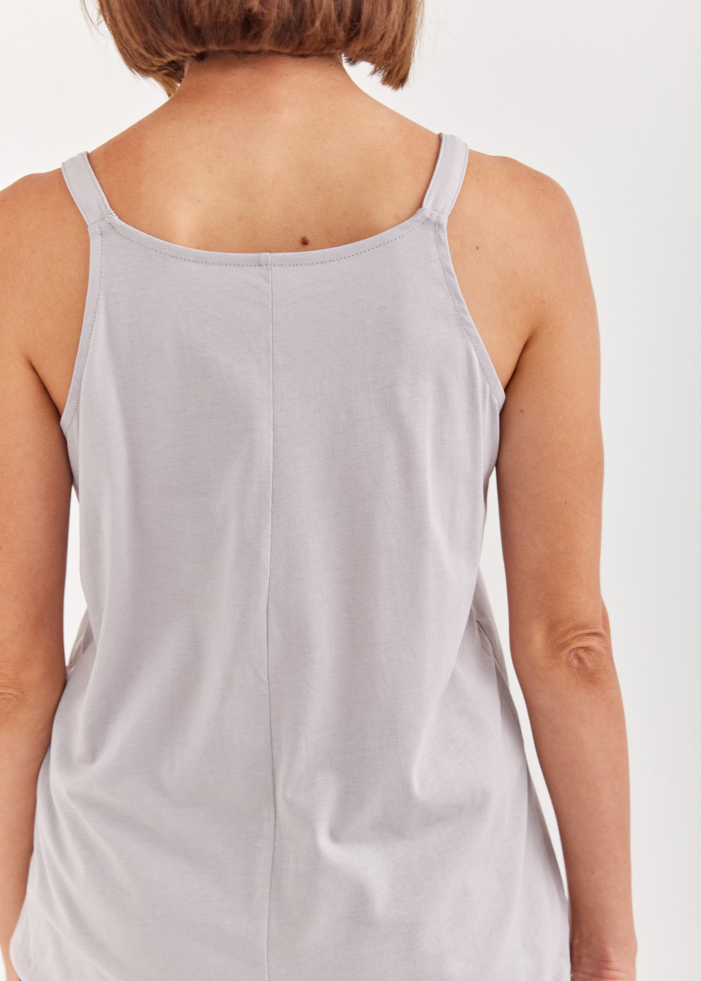 Gray spaghetti strap thick tank top