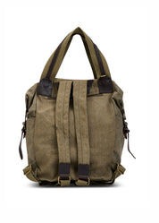 Green large front pocket canvas backpack