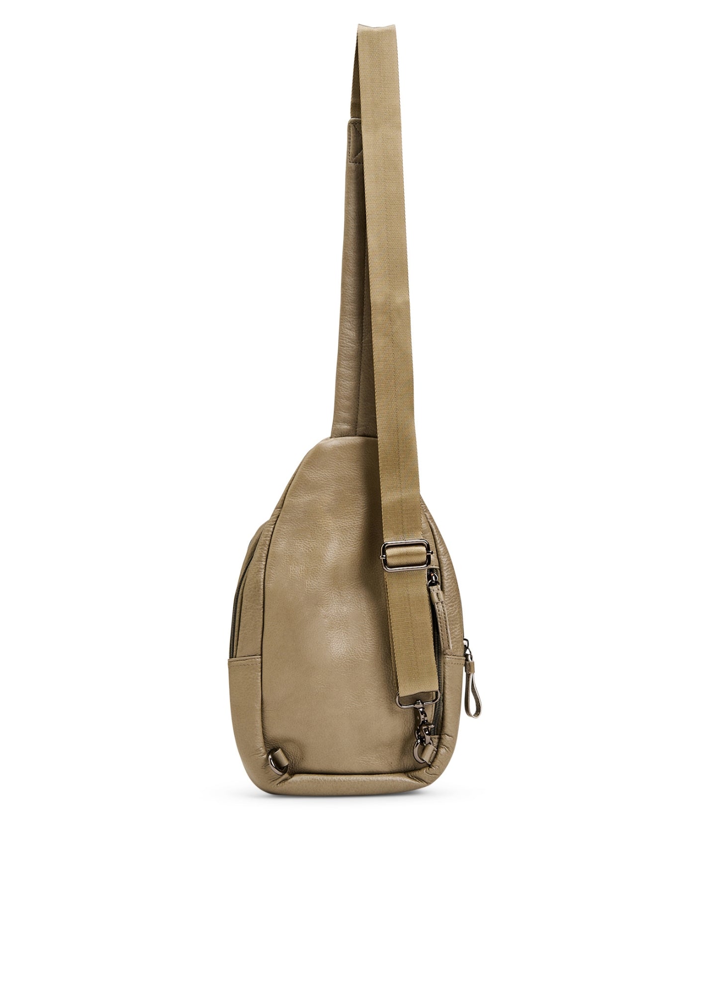 Light green diagonal back leather bag