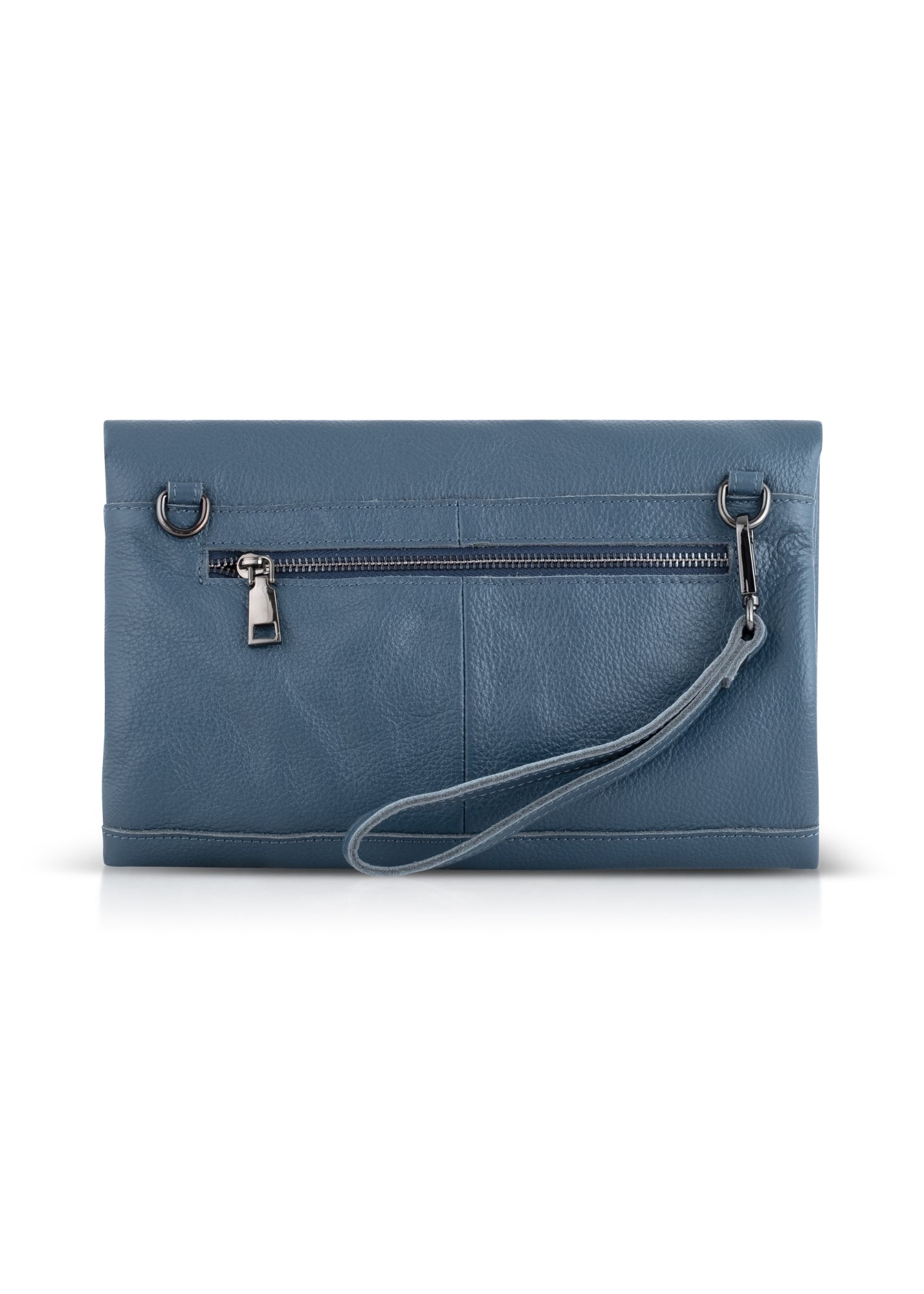 Dark blue magnetic klapa evening bag