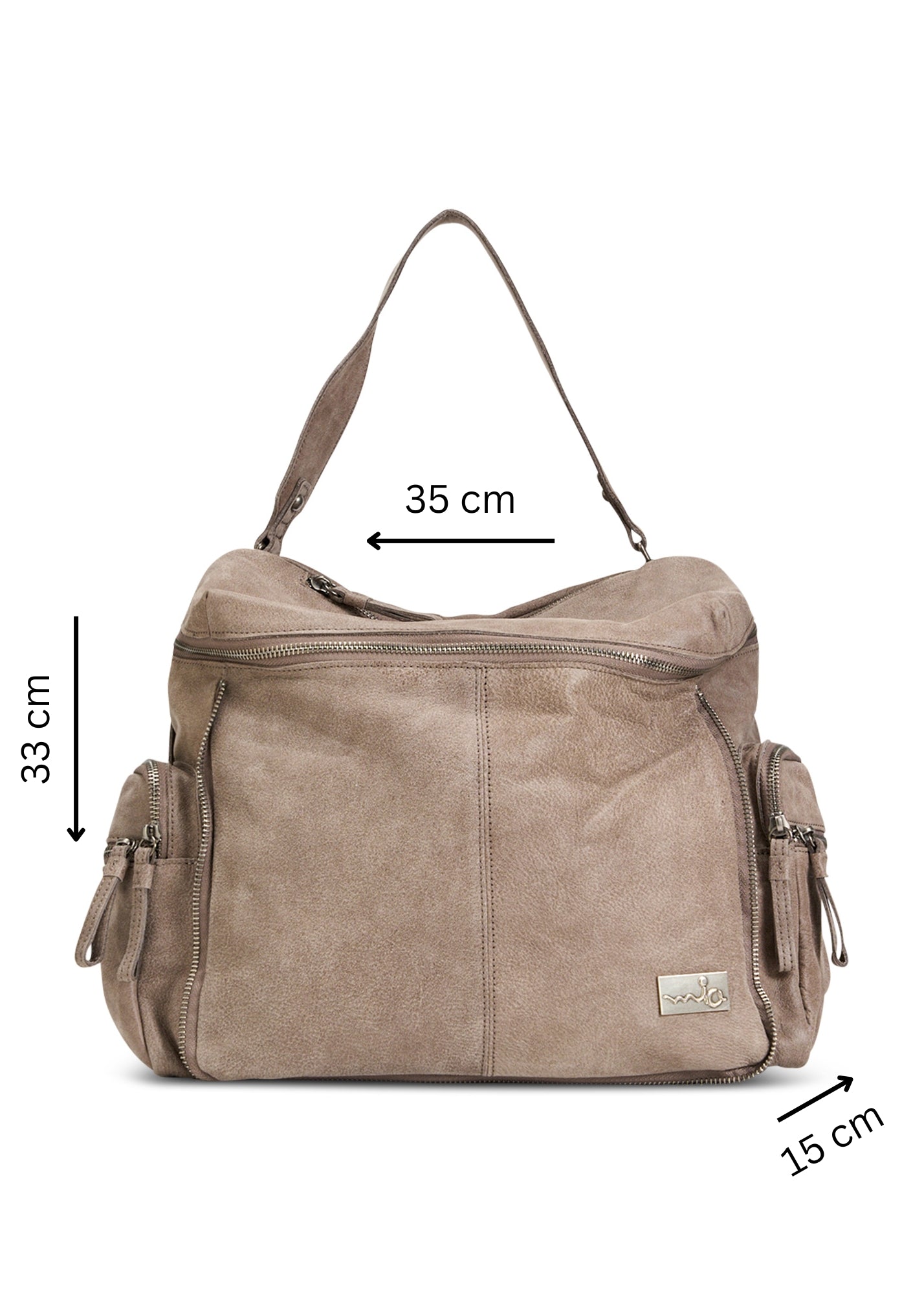 Coffee top zip leather backpack