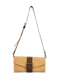 Beige large buckle leather evening bag - 99