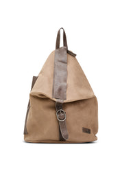 תיק גב עור משולש שילוב צבעים בז'