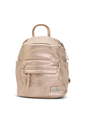 תיק גב עור קטן בז'