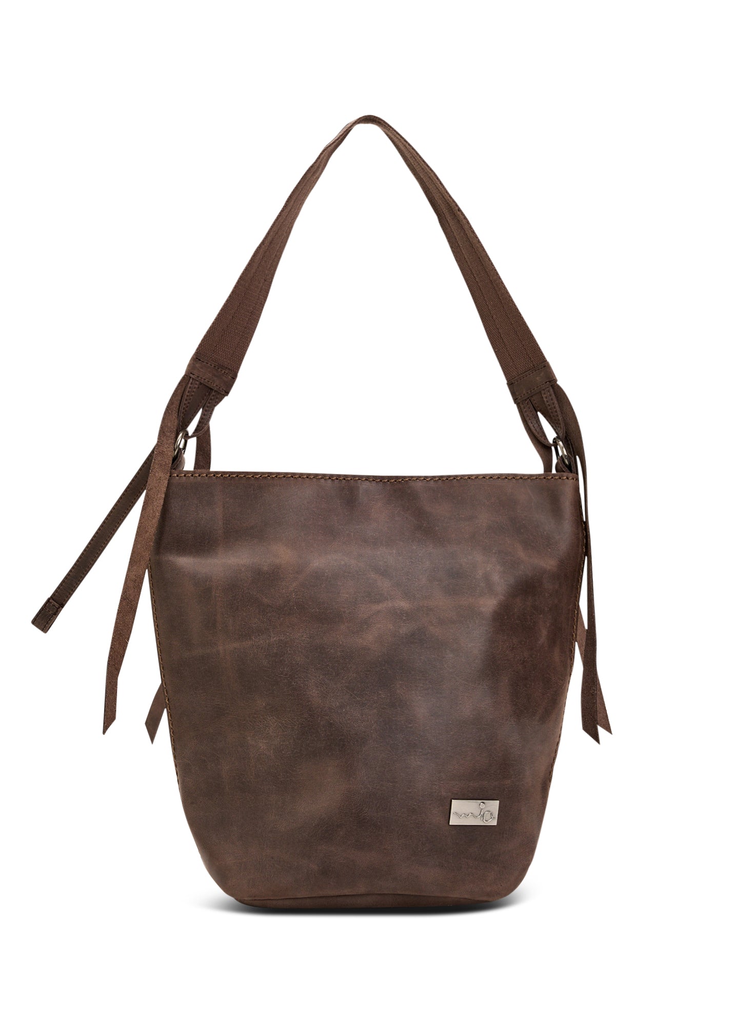 תיק עור וקנבס באקט רצועה מתכווננת חום